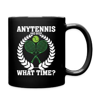 Tennis Und Bier Wie spät ist es? - Tasse einfarbig - Schwarz - Rechts