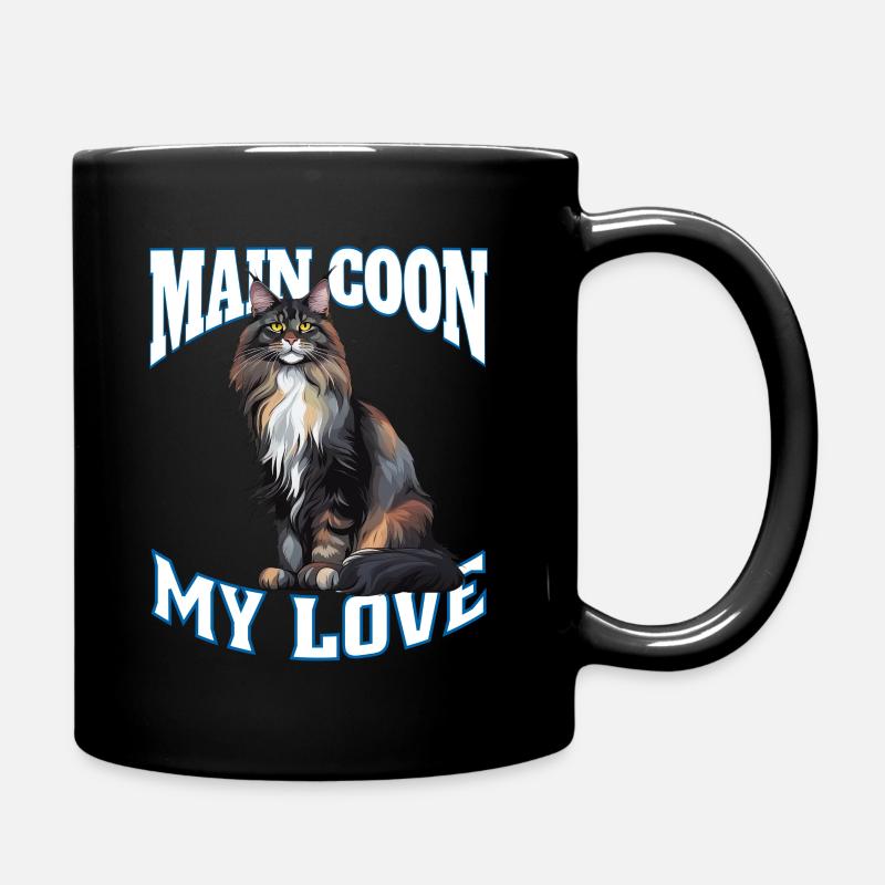 Maine Coon Élégance ; Design exclusif pour chat - Mug uni - noir