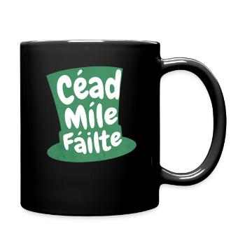 Céad Míle Fáilte: Embrace Celtic Charm & Tradition - Full Colour Mug - black - Right