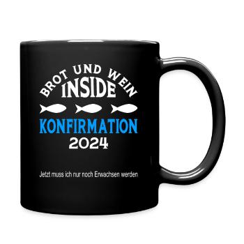 Brot und Wein inside Konfirmation 2024 - Tasse einfarbig - Schwarz - Rechts