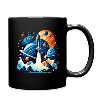 Thème de l’espace extra-atmosphérique avec des planètes - Mug uni - noir - Droite