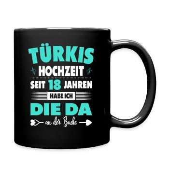 18 Hochzeitstag Paare 18 Jahre Ehe Türkishochzeit - Tasse einfarbig - Schwarz - Rechts