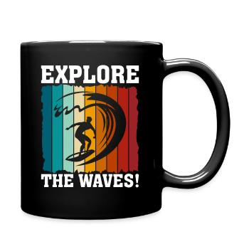 Explore The Waves! - Full Colour Mug - black - Right