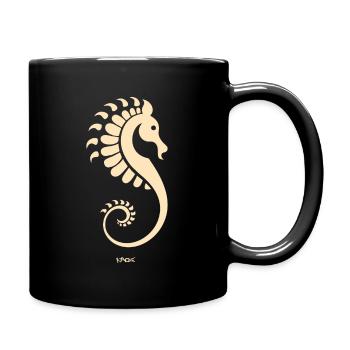 Ein Seepferdchen - Tasse einfarbig - Schwarz - Rechts