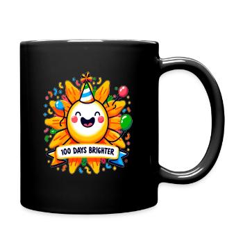 100 Days Brighter Sunshine Celebration - Full Colour Mug - black - Right