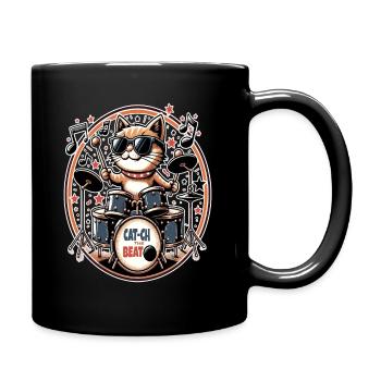 Catch The Beat, batteur de chat cool - Mug uni - noir - Droite