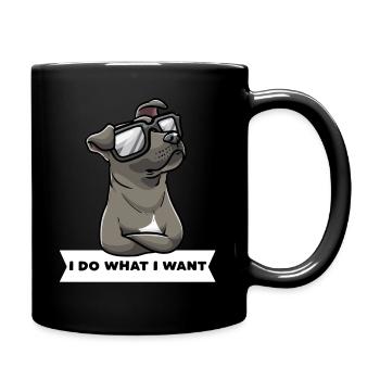 Staffordshire Bull Terrier Dog with Sunglasses - Full Colour Mug - black - Right