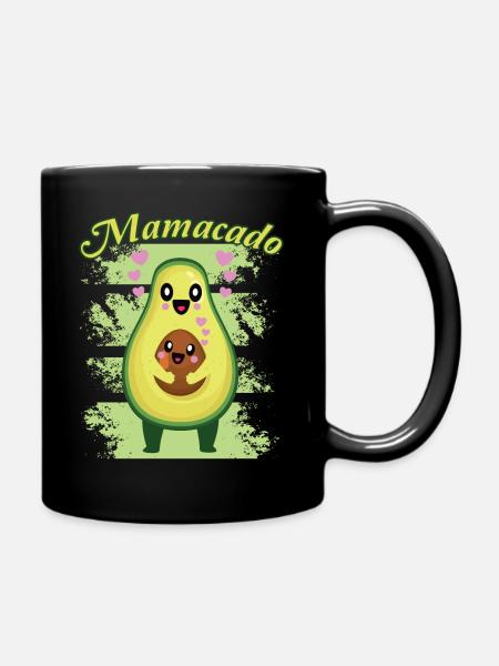 Avocado Mamacado Lustiger Spruch - Tasse einfarbig - Schwarz
