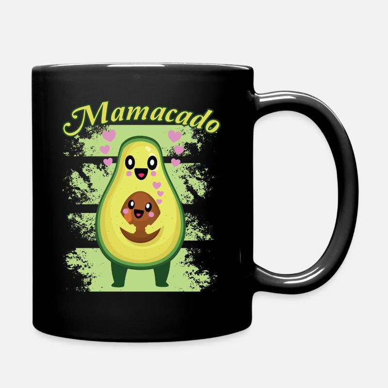 Avocado Mamacado Lustiger Spruch - Tasse einfarbig - Schwarz