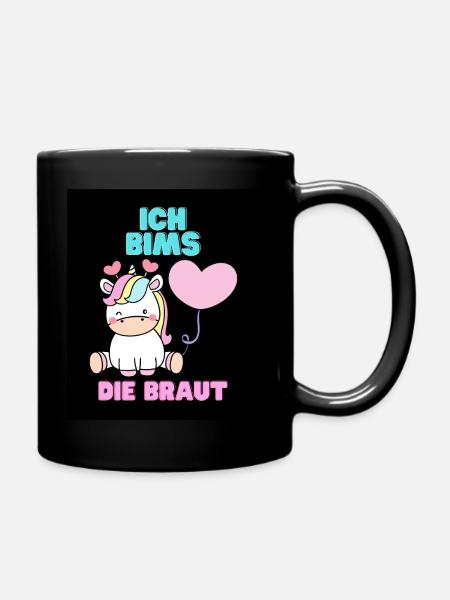 Die Braut – Poltern, Brautparty Var.1 - Tasse einfarbig - Schwarz