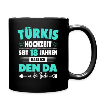 18 Hochzeitstag Paare 18 Jahre Ehe Türkishochzeit - Tasse einfarbig - Schwarz - Rechts