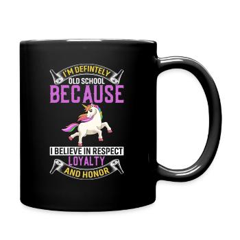 Définitivement Old School parce que je crois au respect - Mug uni - noir - Droite