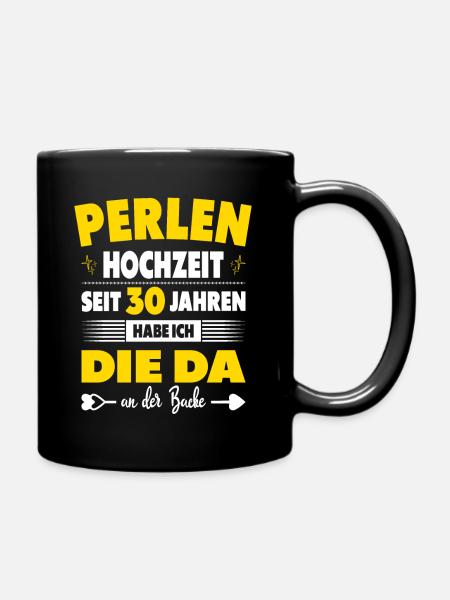 30 Hochzeitstag Paare 30 Jahre Ehe Perlenhochzeit - Tasse einfarbig - Schwarz
