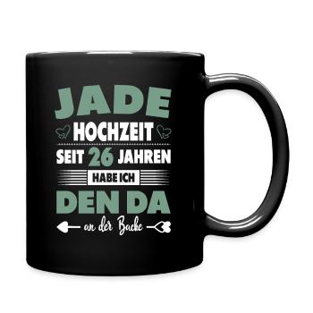 26 Hochzeitstag Paare 26 Jahre Ehe Jadehochzeit - Tasse einfarbig - Schwarz - Rechts