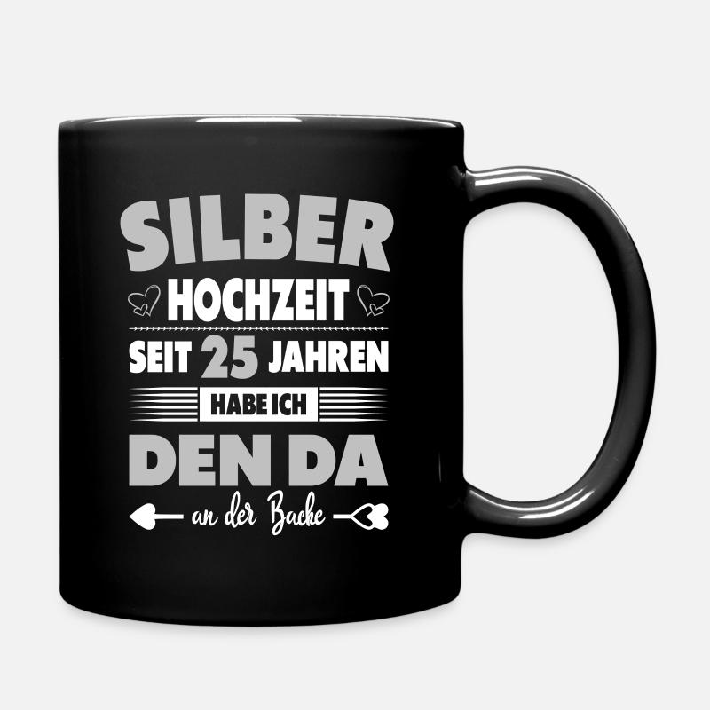 25 Hochzeitstag Paare 25 Jahre Ehe Silberhochzeit - Tasse einfarbig - Schwarz