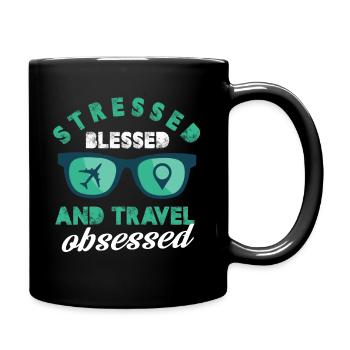 Vacances stressées et obsédées par les voyages - Mug uni - noir - Droite