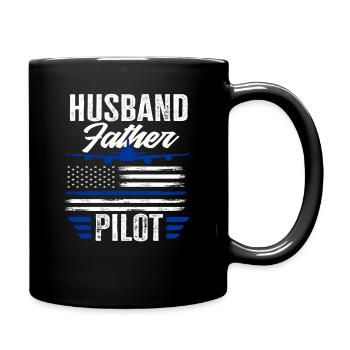 Mari, père, pilote - Mug uni - noir - Droite