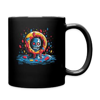 A spooky realm in the circle of delicious donuts - Full Colour Mug - black - Right