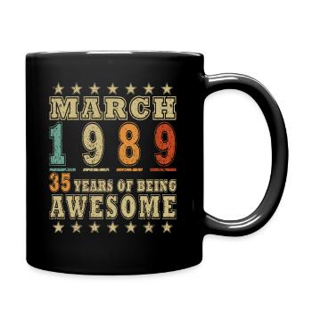 March 1989. Birthday present March 1989. - Full Colour Mug - black - Right
