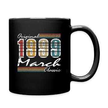 März 1999 Jubiläumsgeschenk. März 1999. März - Tasse einfarbig - Schwarz - Rechts