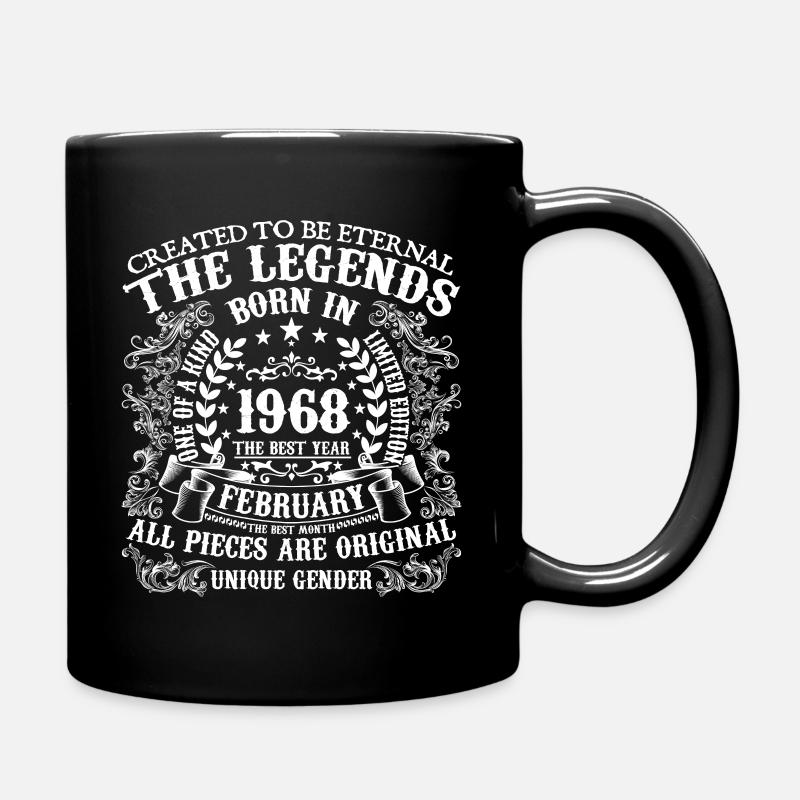Février 1968 anniversaire 1968 Février année - Mug uni - noir