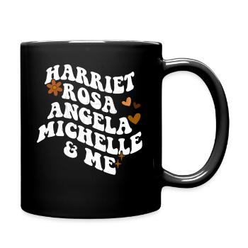 Retro Groovy Melanin Pride Harriet Pink Angela - Full Colour Mug - black - Right