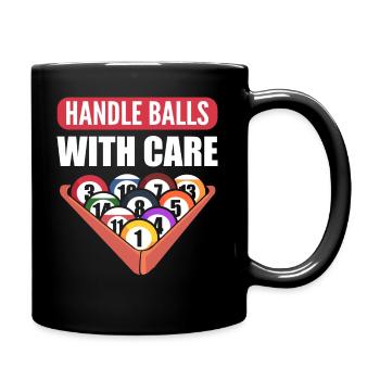 Lustiger Billard Billardspieler - Tasse einfarbig - Schwarz - Rechts
