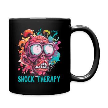 Shock Therapy Verrückter Typ Schädel - Tasse einfarbig - Schwarz - Rechts