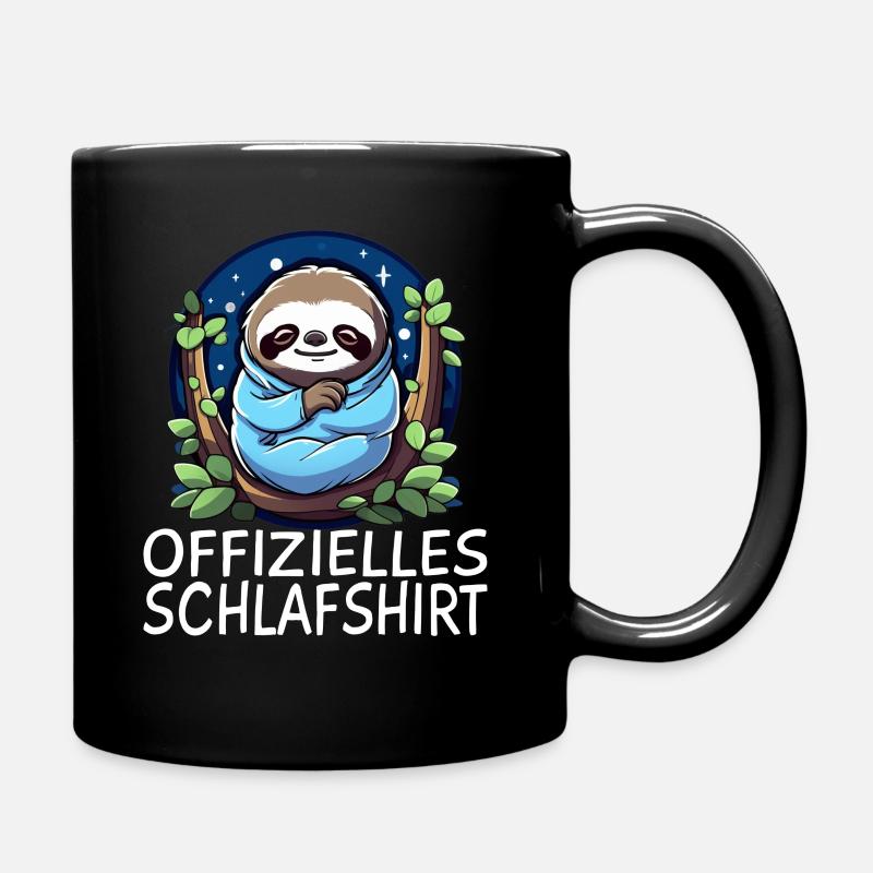 Faultier - Tasse einfarbig - Schwarz
