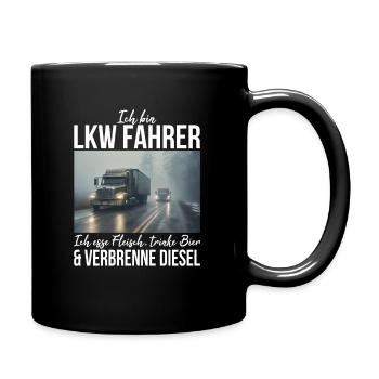 Lkw Fahrer - Tasse einfarbig - Schwarz - Rechts