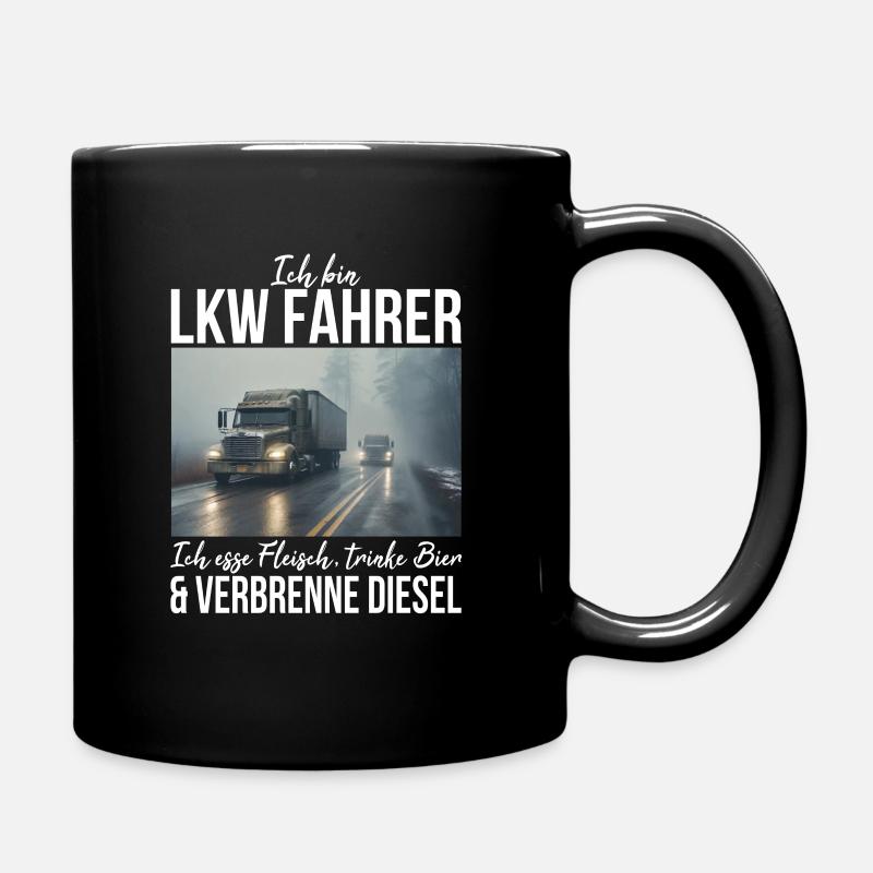 Lkw Fahrer - Tasse einfarbig - Schwarz