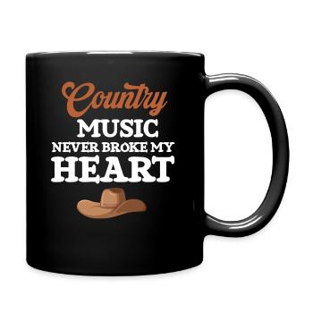 Country music Never Broke My Heart - Full Colour Mug - black - Right