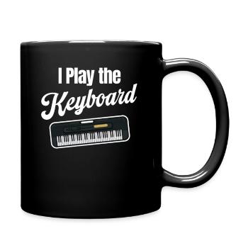 I play the keyboard waltz, keyboarder, - Full Colour Mug - black - Right