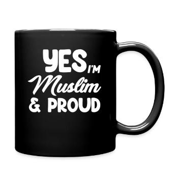 Yes, I am a Muslim and a proud Arab Kareem - Full Colour Mug - black - Right