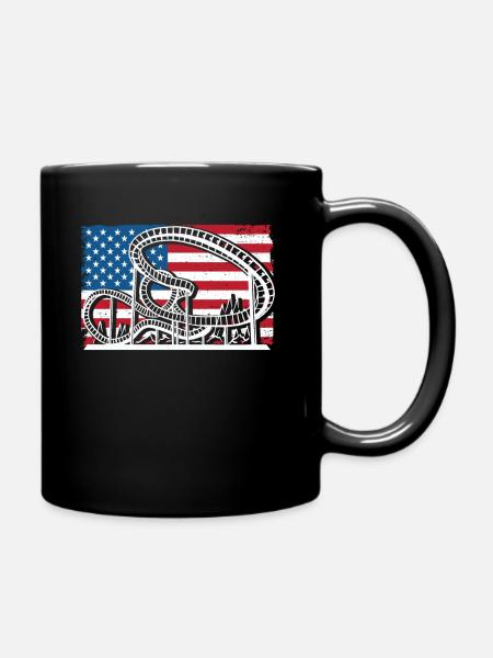 Achterbahn USA - Tasse einfarbig - Schwarz