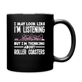 Achterbahn Geschenk Looping Freizeitpark - Tasse einfarbig - Schwarz - Rechts
