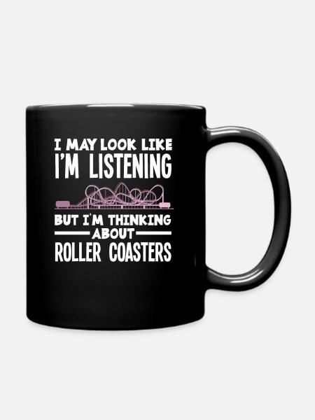 Achterbahn Geschenk Looping Freizeitpark - Tasse einfarbig - Schwarz