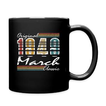 75 years old Year of birth 1949 Born March 1949 - Full Colour Mug - black - Right