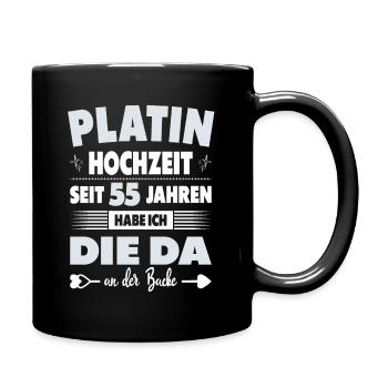 55 Hochzeitstag Paare 55 Jahre Ehe Platinhochzeit - Tasse einfarbig - Schwarz - Rechts