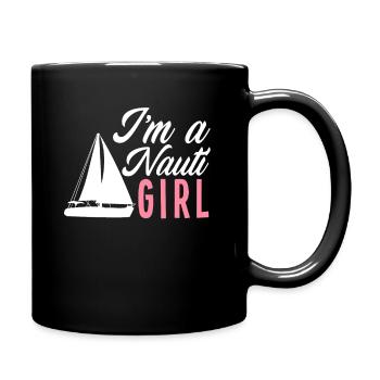 Wordplay Sailor Girl Sailor Sailing - Full Colour Mug - black - Right