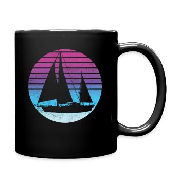 Retro Sailor Sailing - Full Colour Mug - black - Right