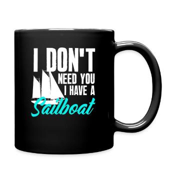 Sailor Sailing Sailboat - Full Colour Mug - black - Right
