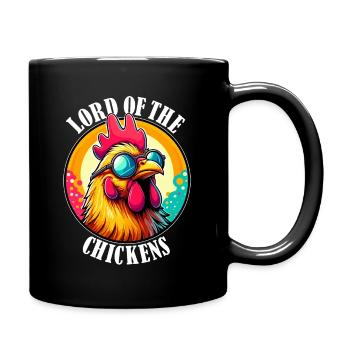 Lord of the chickens chicken chickens chicken coop man - Full Colour Mug - black - Right