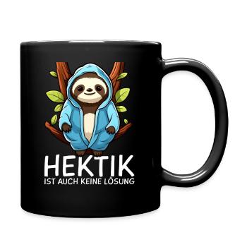 Faultier - Tasse einfarbig - Schwarz - Rechts