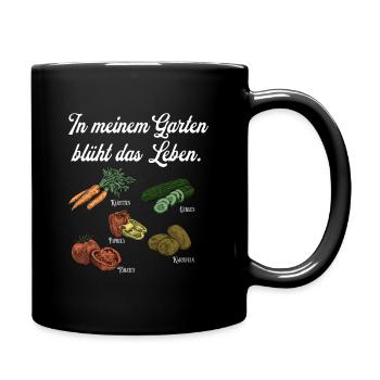 Lebendiger Garten - Tasse einfarbig - Schwarz - Rechts