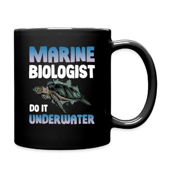 Marine biologist makes it underwater zookeeper - Full Colour Mug - black - Right