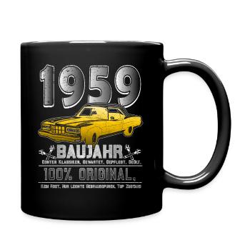 Oldtimer Baujahr Jahrgang 1959 Geburtstag Geschenk - Tasse einfarbig - Schwarz - Rechts