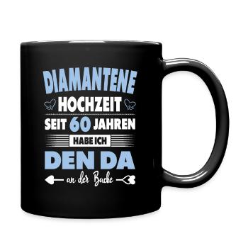 60 Jahre Ehe Hochzeitstag Diamantene Hochzeit - Tasse einfarbig - Schwarz - Rechts