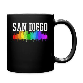 San Diego Kalifornien Vintage Souvenir - Tasse einfarbig - Schwarz - Rechts