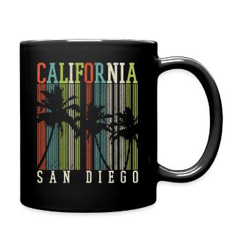 San Diego Kalifornien Vintage Souvenir - Tasse einfarbig - Schwarz - Rechts
